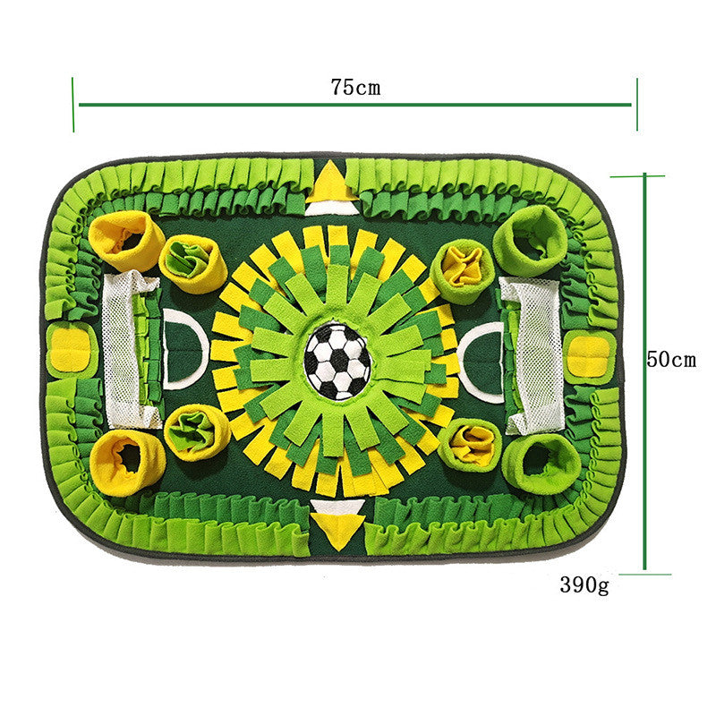 Interactive Dog & Cat Snuffle Mat – Football Field Design Puzzle Feeding Mat for Mental Stimulation, Slow Feeding, and Anxiety Relief