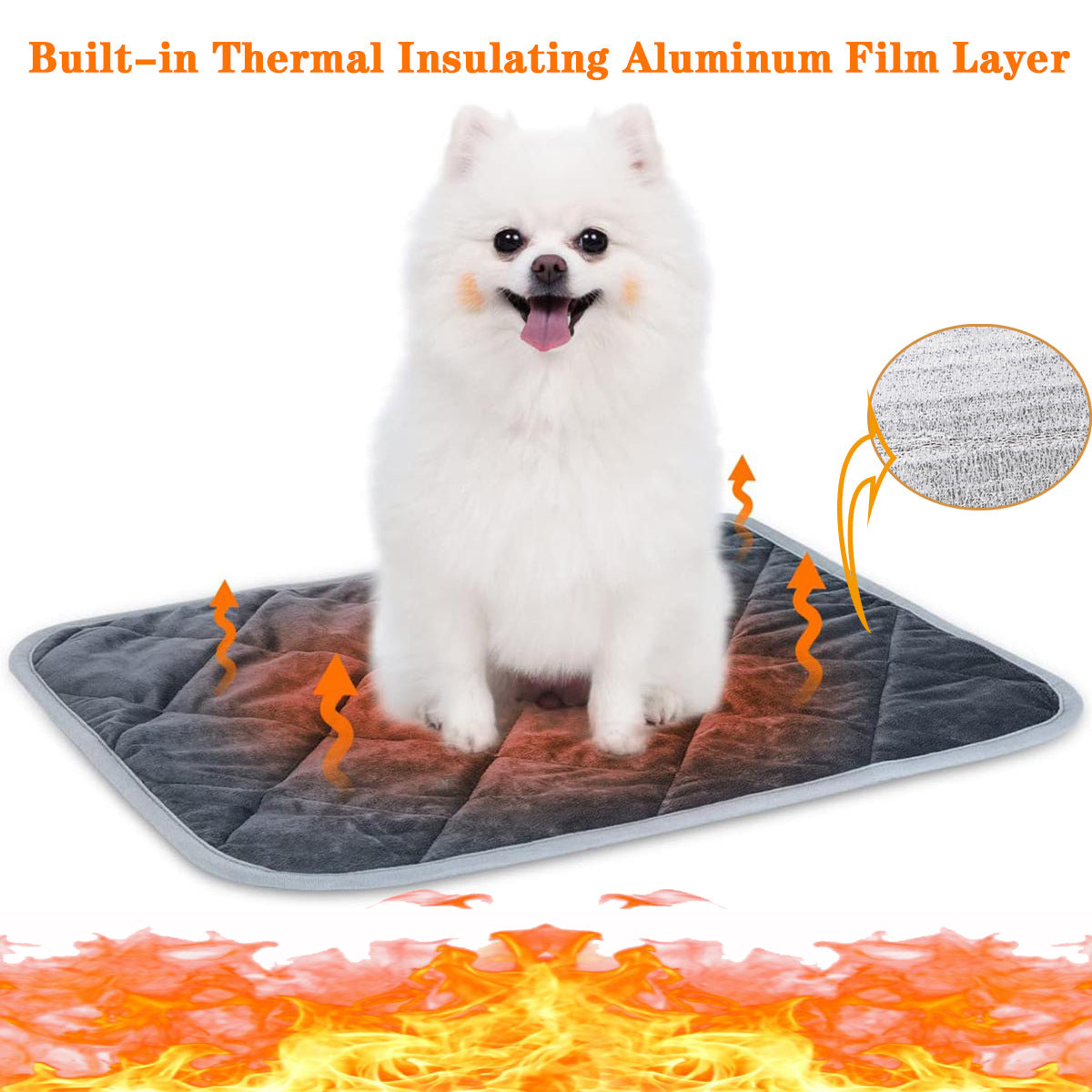 Self-Warming Pet Mat with Heat Reflective Technology for Dogs and Cats Waterproof No Electricity Needed Comfortable Winter Pad for Local Pet Owners(40*50cm)
