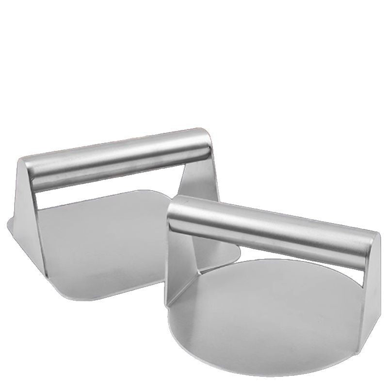 2-PCS Stainless Steel Meat Press Mold 11.2cm Diameter for Burger Patties, Steak, Dough &amp; Rice Rolls – Heavy-Duty Kitchen Tool