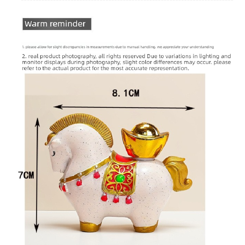 Red New Chinese Style Resin Horse Figurine with Rotating Lucky Bag – Elegant Home or Office Decor for Modern Living Spaces(Good fortune and prosperity shall soon be yours)