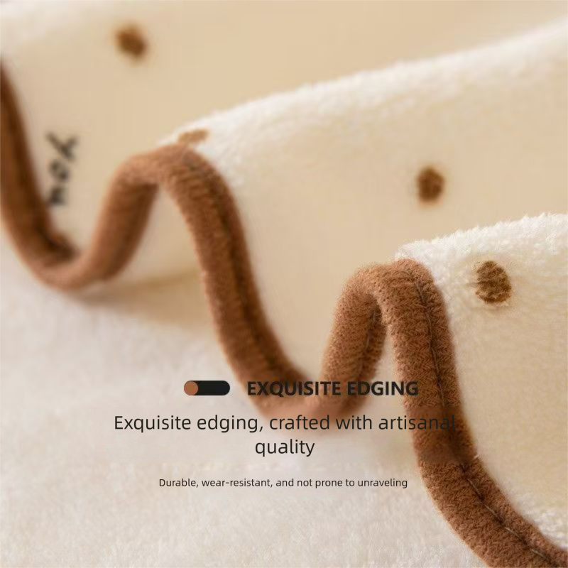 5-Pack Coffee color Soft Absorbent Face Towels with Bear Pattern Design – Quick-Drying Plush Towel Set for Bath and Daily Use