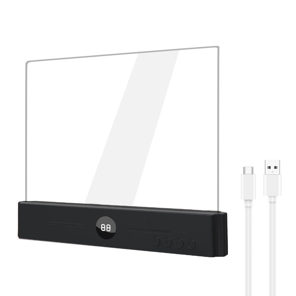 Black LED Flat Panel Reading Light with 99m Timer 3 Color Modes Stepless Dimming Rechargeable Eye Protection Book Light for Bedside Dormitory Local Standard