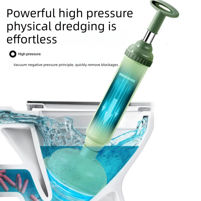 Green High-Pressure Toilet Plunger with Vacuum Seal – Powerful Drain Unclogger for Toilets, Sinks & Drains (45cm)