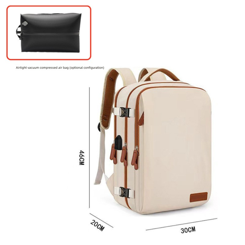 Blue Large Capacity Backpack with USB Charging Port and Waterproof Fabric for Travel Work and Daily Use