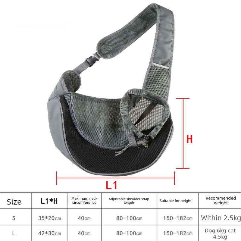 Yellow Portable Pet Sling Backpack for Small Dogs and Cats – Size S with Breathable Mesh Design