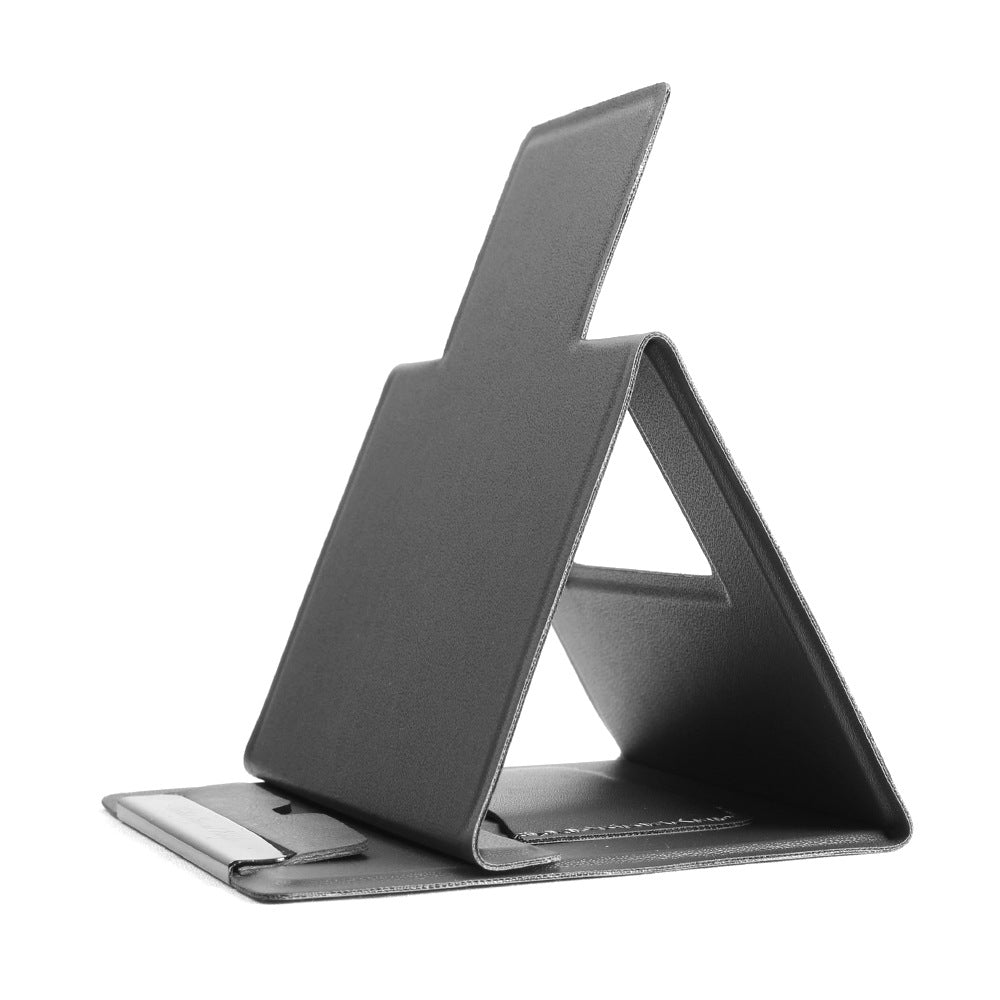 2-PCS Black Portable Foldable Phone Stand with Card Holder – Compact Desktop Mobile Phone Holder for Home, Office, and Travel Use