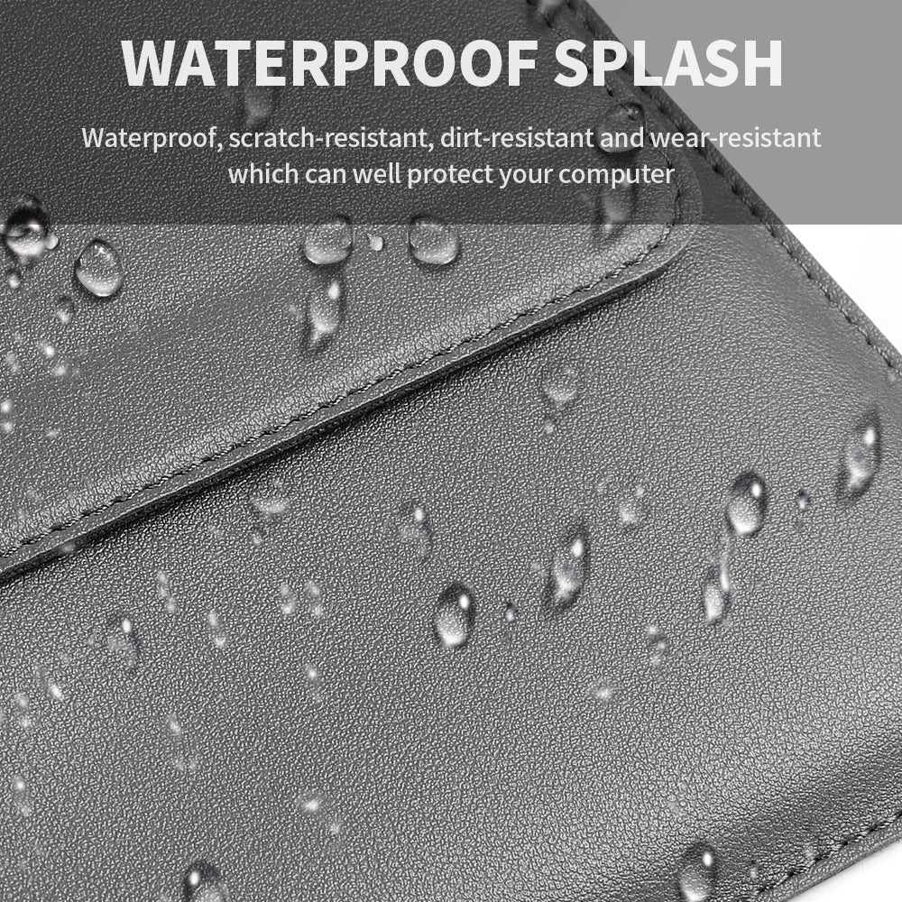 Rose gold 3-in-1 Laptop Sleeve with Built-In Stand & Wrist Rest – Waterproof PU Protective Case for 13/14 Inch Laptops, Portable and Ergonomic Design