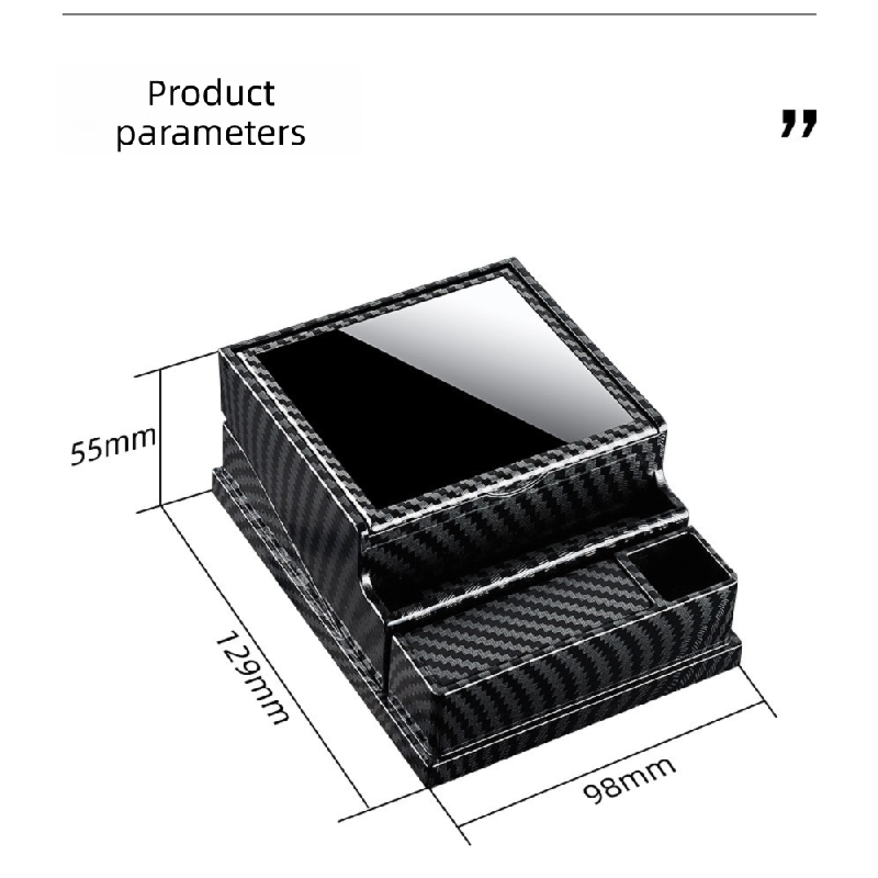 Walnut Automatic Cigarette Box with 40-Slot Capacity – Pop-Out Dispenser for Car and Home Use, ABS Material with Lighter Holder and Carbon Fiber Look Design