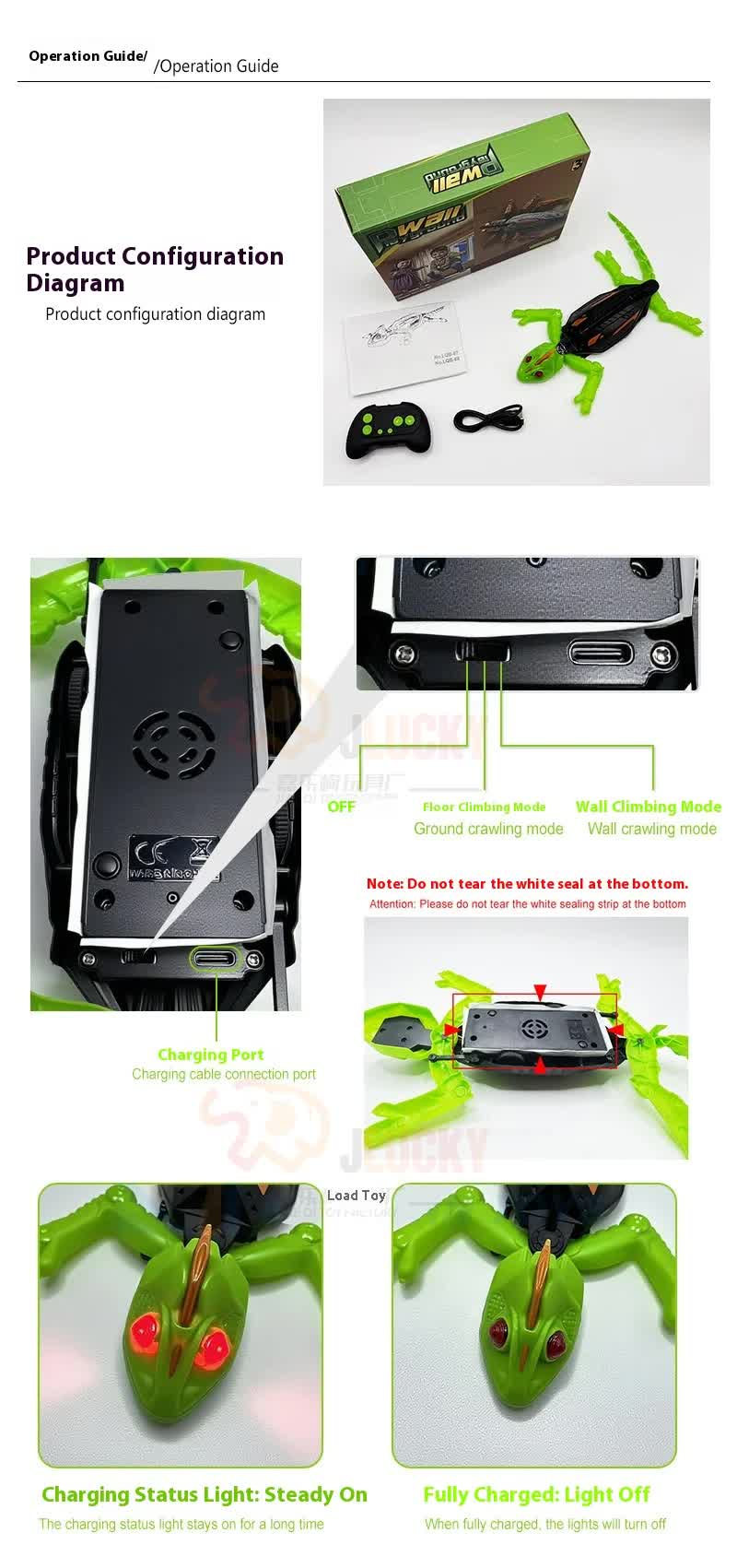 RC Wall Climbing Gecko Toy Anti-Gravity Remote Control Lizard with LED Eyes 360 Stunt Rotation Rechargeable Animal Gift for Kids