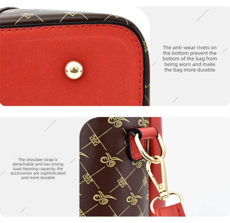 2 PCS Women's Handbag Set PU Leather Tote & Crossbody Purse Fashion Splicing Design Golden