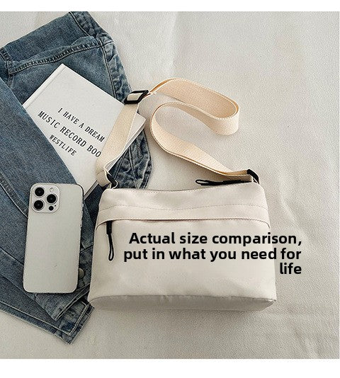 Casual Multi-Pocket Nylon Crossbody Bag Lightweight Shoulder Purse Waterproof Travel Messenger Bag Black