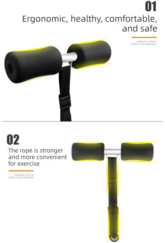 Portable Sit-Up Assistant Bar Door & Bed Anchor Core Trainer Adjustable Ab Workout Equipment Orange