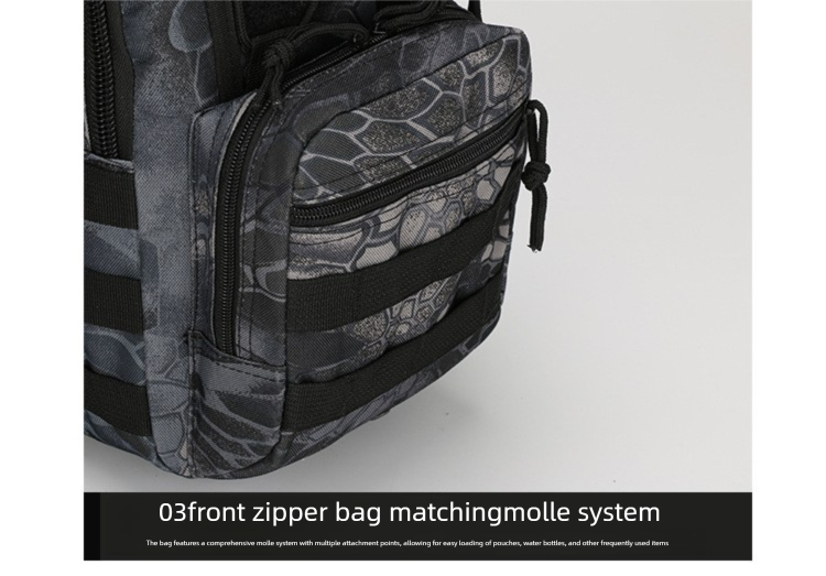 Tactical Sling Bag Jungle Camo 600D Waterproof Crossbody Backpack MOLLE EDC Shoulder Pack for Hiking Outdoor