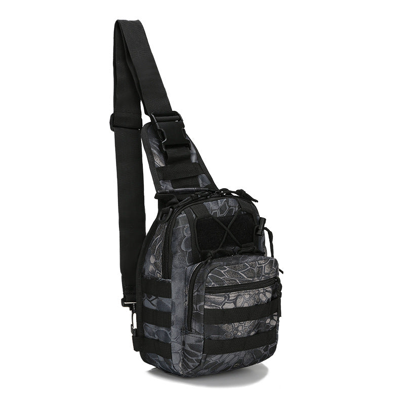 Tactical Sling Bag Black Python Camo 600D Waterproof Crossbody Backpack MOLLE EDC Shoulder Pack for Urban Outdoor