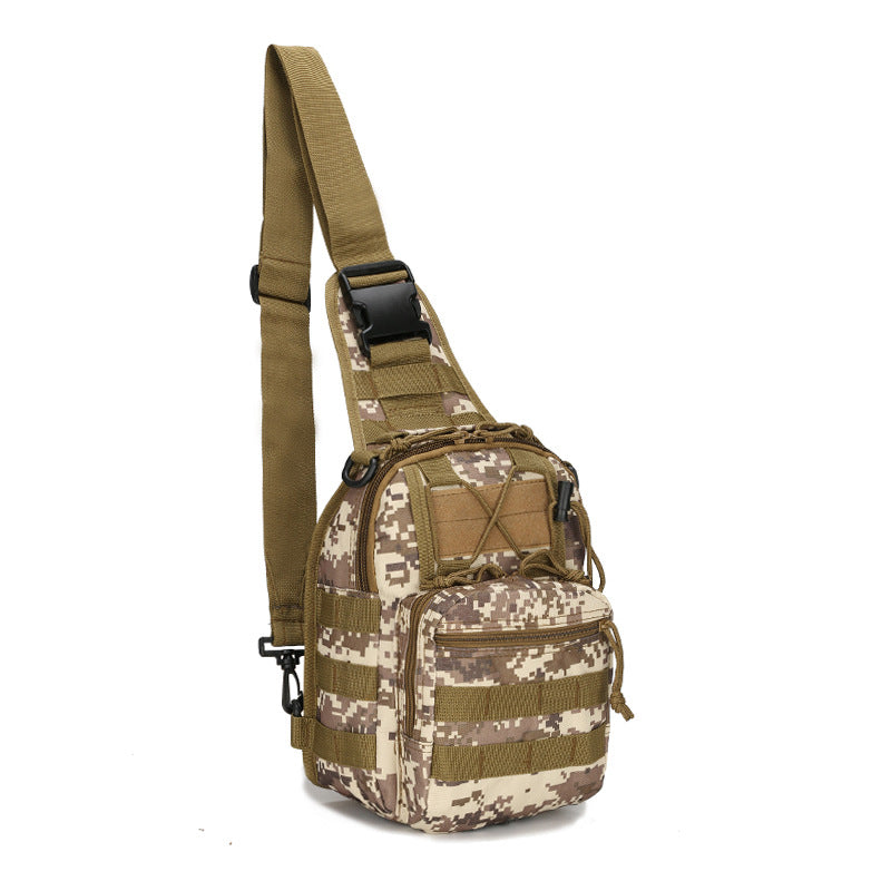 Tactical Sling Bag Desert Digital Camo 600D Waterproof Crossbody Backpack MOLLE EDC Shoulder Pack for Outback Hiking