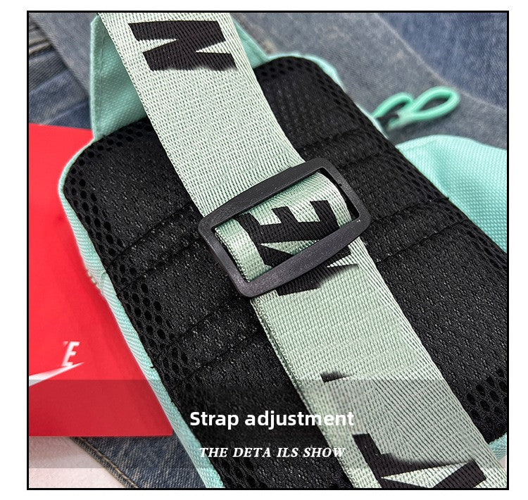 Unisex Mini Nylon Crossbody Sling Bag Chest Pouch Adjustable Wide Strap Lightweight Light Green for Travel Sports & Festivals