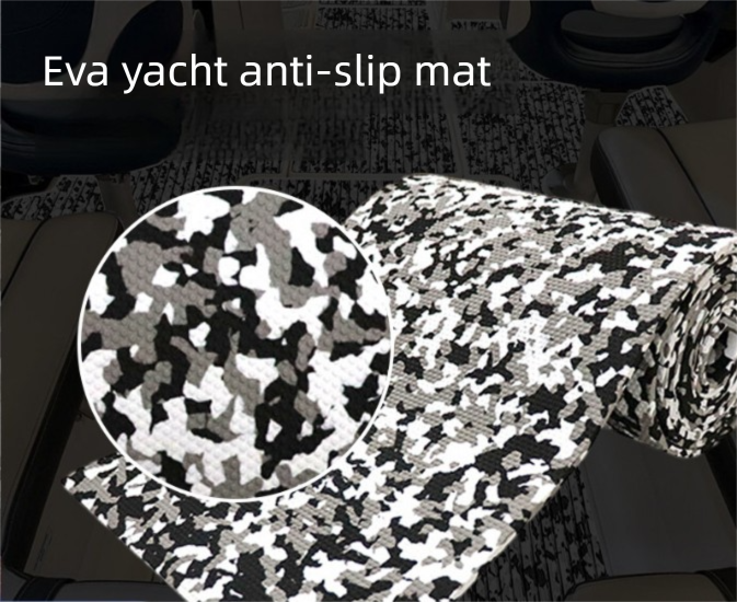 Camouflage EVA Foam Boat Flooring Sheet Self Adhesive Marine Decking Mat Non Slip Grip Roll for Jet Ski Kayak &amp; RV (Black White Camo, 250cm x 26cm)
