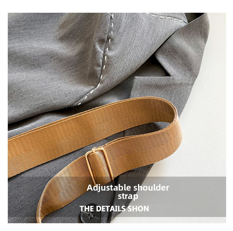 Women's Woven Crossbody Dumpling Bag Soft Vegan Leather Chest Waist Pack with Wide Adjustable Strap for Travel & Festivals (Red)