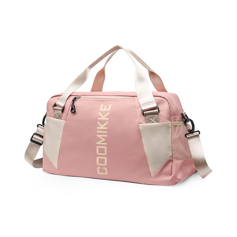 Large Travel Duffle Bag Gym Sports Weekender with Shoe Compartment Wet Pocket Lightweight Carry On Luggage Bag (Pink)