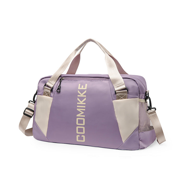 Large Travel Duffle Bag Gym Sports Weekender with Shoe Compartment Wet Pocket Lightweight Carry On Luggage Bag (Light Purple)