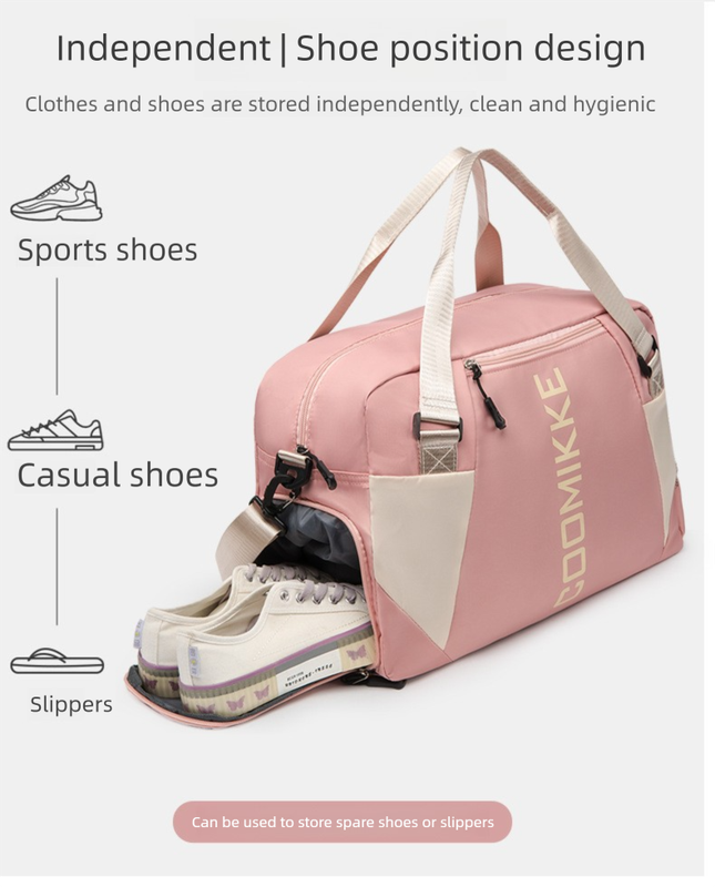 Large Travel Duffle Bag Gym Sports Weekender with Shoe Compartment Wet Pocket Lightweight Carry On Luggage Bag (Blue)