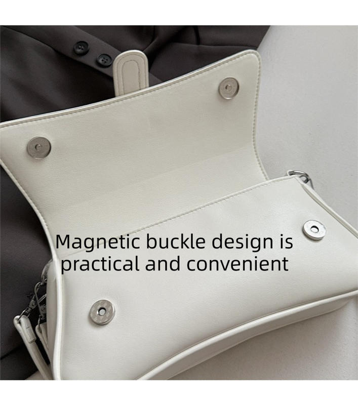 Womens Classic Baguette Shoulder Bag Soft PU Leather Underarm Purse with Adjustable Strap Crossbody Handbag Minimalist 90s Style Beige