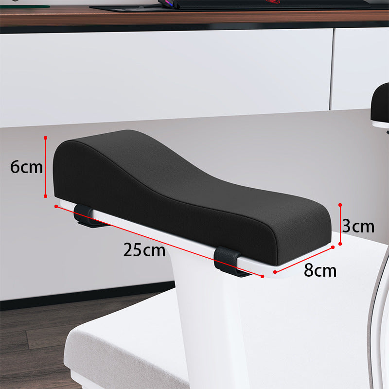 A pair of Ergonomic Chair Armrest Pads High Density Foam Elbow Support Cushion Black Curved Design for Office &amp; Gaming Chairs Relief Pressure Non-Slip Cover