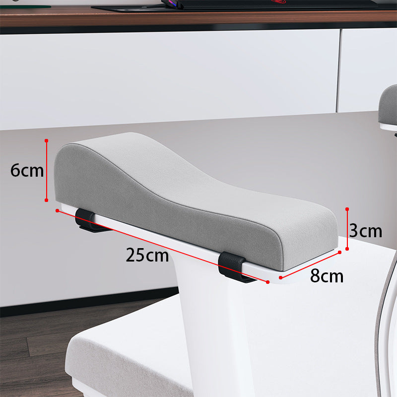 A pair of Ergonomic Chair Armrest Pads High Density Foam Elbow Support Cushion Grey Curved Design for Office &amp; Gaming Chairs Relief Pressure Non-Slip Cover