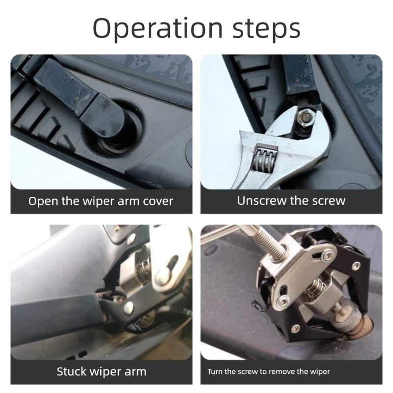 Heavy Duty Adjustable Car Wiper Arm Puller Tool Battery Terminal & Alternator Bearing Remover 9-30mm Opening Universal Windscreen Repair Tool