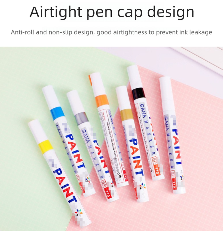 12 Colour Oil Based Paint Marker Pens Set 3.0mm Medium Tip Waterproof Permanent Ink for Rock Painting Metal Glass Rubber Tyres Wood DIY Art