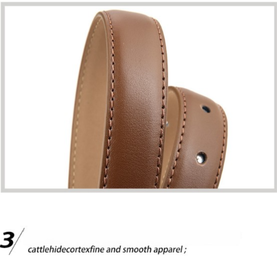 Women's Genuine Leather Thin Belt 2.3cm Width Minimalist Gold D-Shaped Buckle Casual Waist Strap for Jeans Dresses Camel 105cm