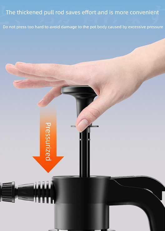 Black 2L Handheld Car Wash Foam Sprayer Pump Action Pressure Cannon with 2 Nozzles for Auto Detailing and Garden Watering Heavy Duty 55 Degree Fan Spray