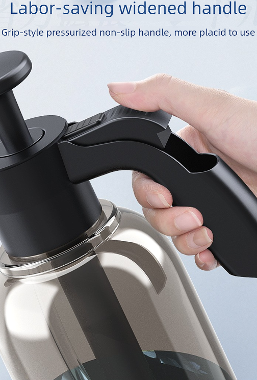 Black 2L Handheld Car Wash Foam Sprayer Pump Action Pressure Cannon with 2 Nozzles for Auto Detailing and Garden Watering Heavy Duty 55 Degree Fan Spray