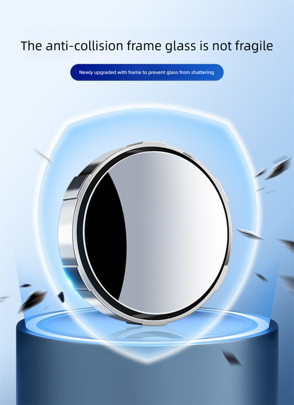 2Pcs Car Blind Spot Mirrors Suction Cup Vacuum Adsorption 360 Adjustable Round Rear View Convex Mirror Waterproof Black Frame for Cars SUVs