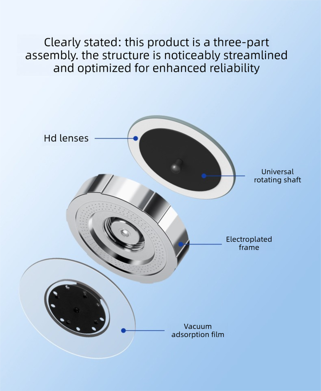 2Pcs Car Blind Spot Mirrors Suction Cup Vacuum Adsorption 360 Adjustable Round Rear View Convex Mirror Waterproof Black Frame for Cars SUVs