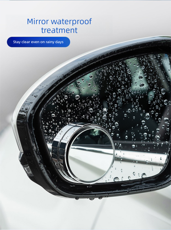 2Pcs Car Blind Spot Mirrors Suction Cup Vacuum Adsorption 360 Adjustable Round Rear View Convex Mirror Waterproof Sliver Frame for Cars SUVs