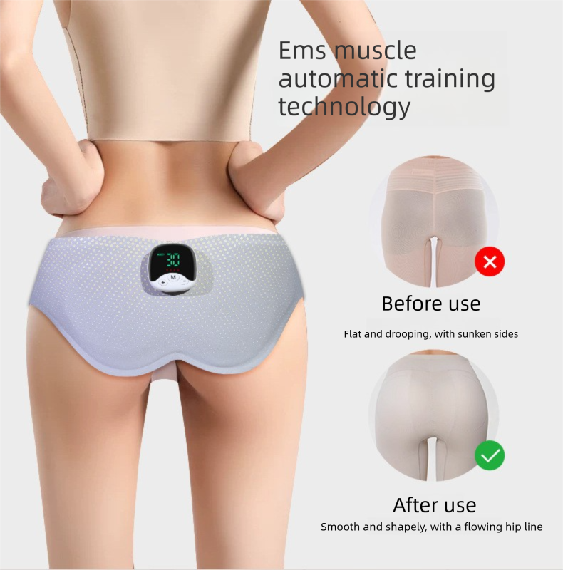 Electric Hip Trainer EMS Muscle Stimulator Buttock Lifting Belt with Remote Control 10 Modes 30 Intensity Levels Rechargeable Home Gym Workout