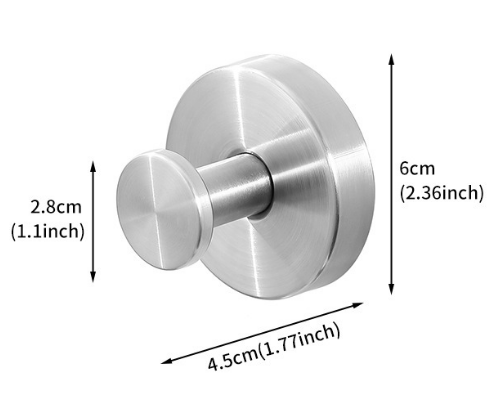 Heavy Duty Stainless Steel Suction Cup Hook Vacuum Wall Hanger Brushed Silver No Drill Towel Holder for Bathroom Kitchen &amp; Shower - Waterproof