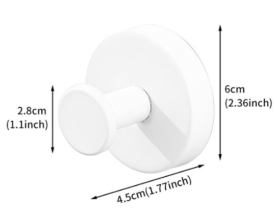 Heavy Duty Stainless Steel Suction Cup Hook Vacuum Wall Hanger Brushed White No Drill Towel Holder for Bathroom Kitchen & Shower - Waterproof