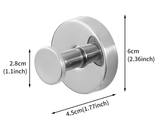 Heavy Duty Stainless Steel Suction Cup Hook Vacuum Wall Hanger Brushed Bright Light No Drill Towel Holder for Bathroom Kitchen &amp; Shower - Waterproof