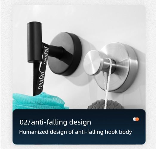Matte Black T-Bar Suction Cup Hook Stainless Steel Vacuum Wall Hanger No Drill Robe Towel Holder for Bathroom Kitchen - Heavy Duty