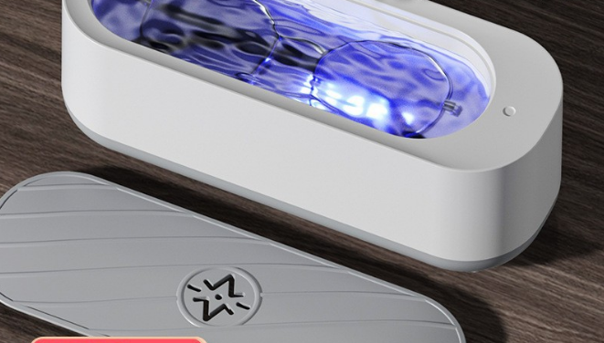USB Plug-in Sonic Vibration Jewellery &amp; Glasses Cleaner - High Frequency Washing Machine with Blue Light for Rings, Dentures &amp; Watch Straps (Wired Power)