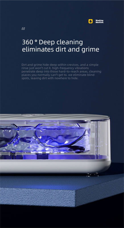 Portable Battery Operated Sonic Vibration Jewellery & Glasses Cleaner - Cordless High Frequency Washing Box for Travel, Dentures & Rings (2x AAA Batteries Included)