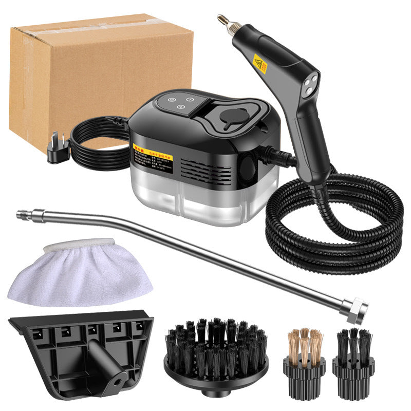 Black 1500W High Pressure Steam Cleaner with Digital Display (3.5 BAR) - 1.2L Heavy Duty Steamer for Kitchen Grease, Grout, Car Detailing &amp; Upholstery (AU Plug)