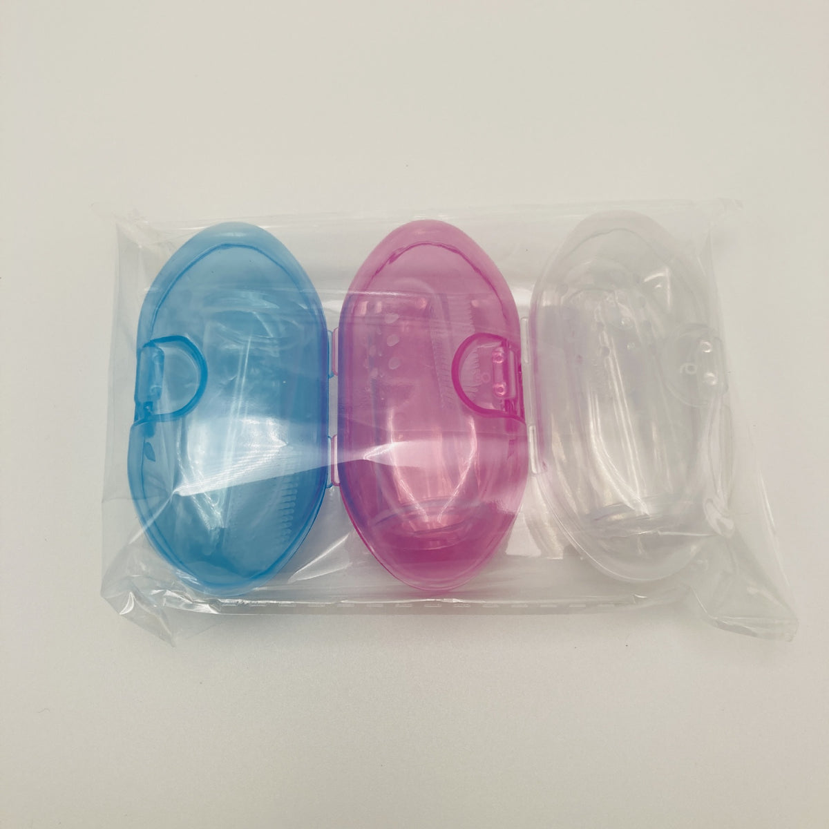 3 PCS Soft Silicone Pet Finger Toothbrush - Gentle Dental Care & Gum Massager for Dogs & Cats - Breath Freshener Cleaning Kit (Blue, Pink, Clear)