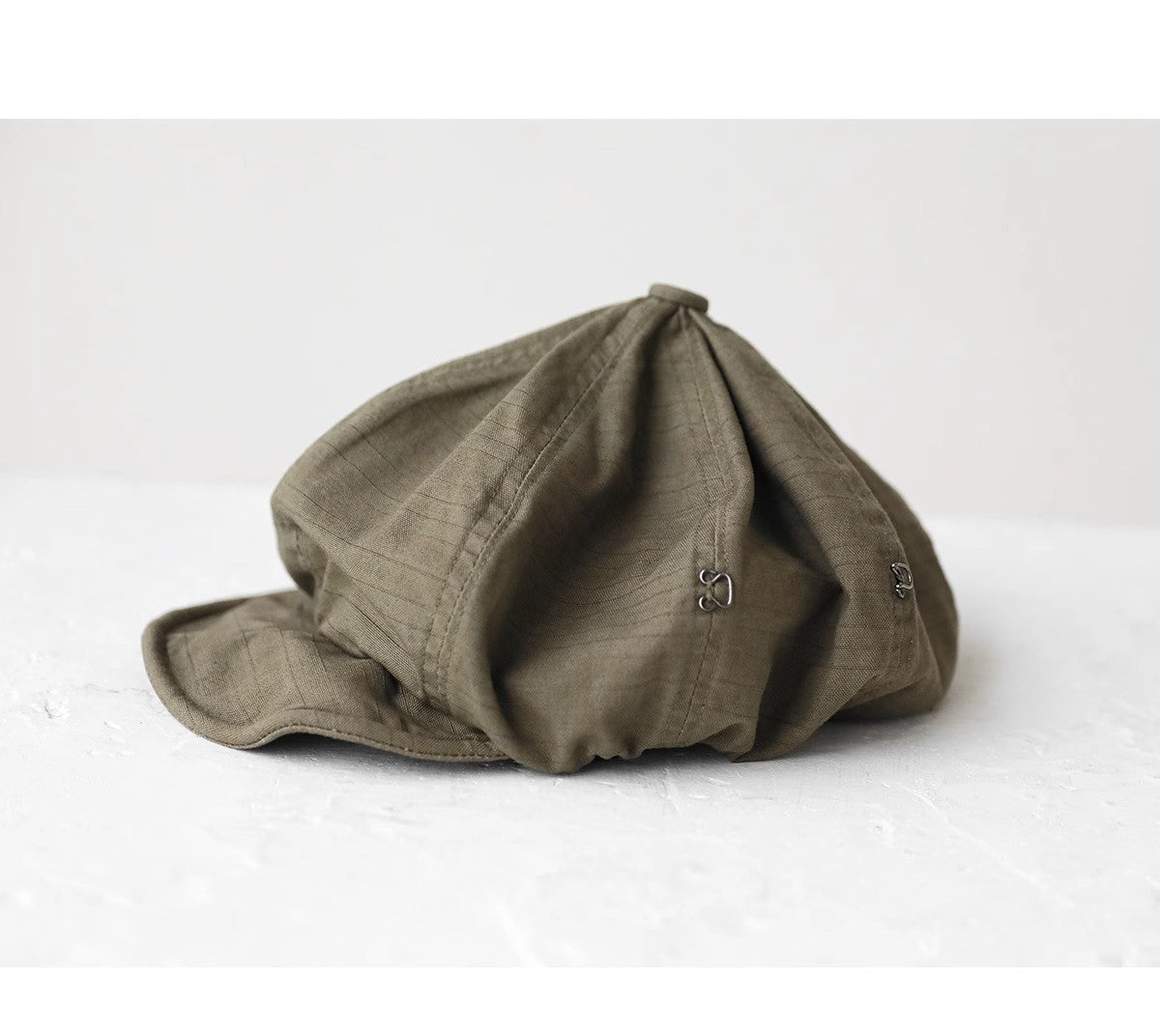 Oversized Slouchy Newsboy Cap - Vintage Japanese Style Baker Boy Hat - Soft Textured Fabric - Olive Green (Adjustable 54-60cm)