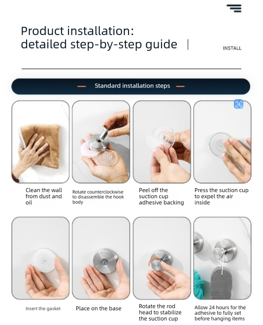 Stainless Steel Vacuum Suction Cup Hook Rack 3-Hook Silver Wall Mounted Towel Rail for Bathroom and Kitchen No Drilling Required