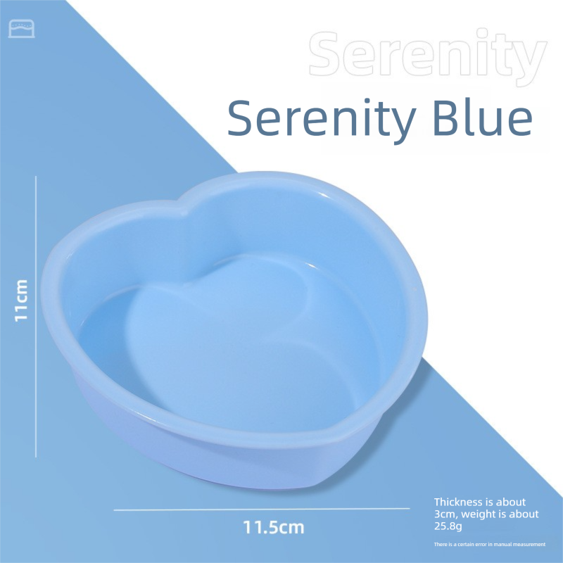 Heart Shaped Silicone Baking Mould - Non-Stick Mousse Cake &amp; Jelly Pan - Easy Release Polished Interior for Valentine's Day Desserts (Serenity Blue, 11.5cm)