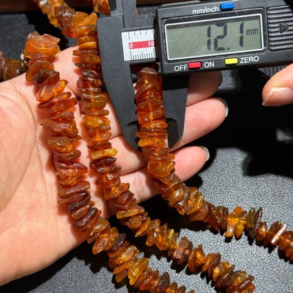 Approx 12mm Irregular Amber Loose Beads - Natural Old Wax Style Honey Nuggets for DIY Jewellery Making - Centre Drilled Chips for Necklaces & Bracelets