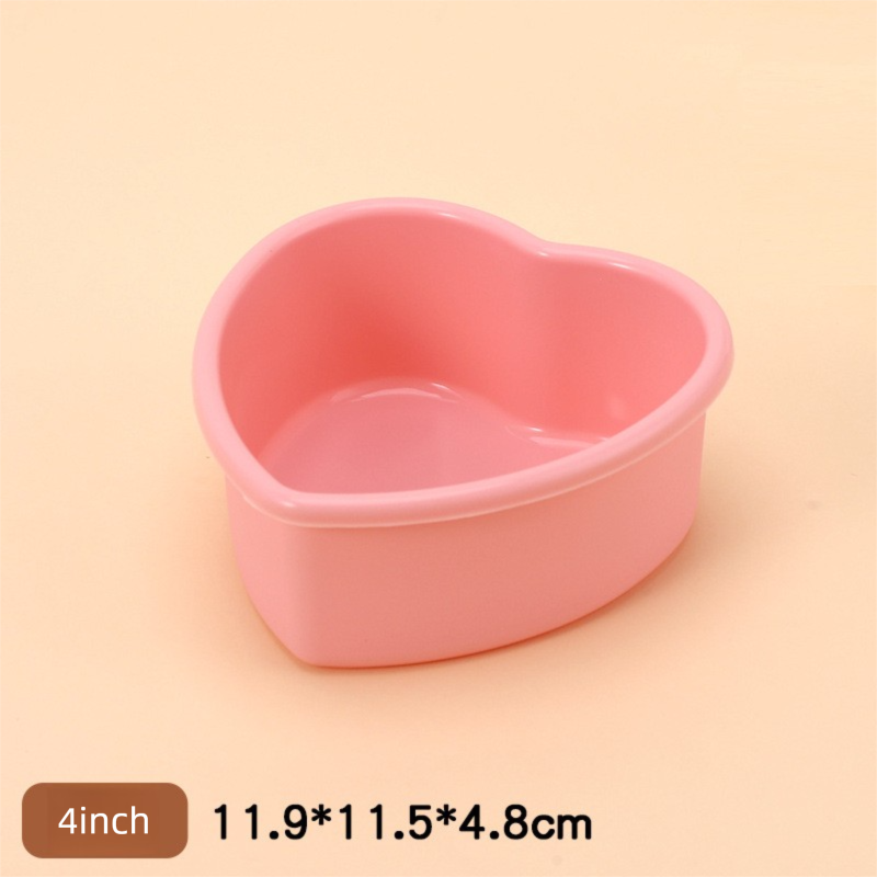 4 Inch Heart Shaped Silicone Cake Mould - Small Non-Stick Pink Baking Pan for Mini Bento Cakes, Jelly &amp; Mousse - Heat Resistant Food Grade Tray (11.9cm)